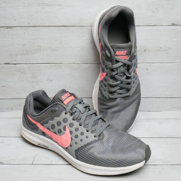 Nike Womens Size 9 Downshifter 7 Gray Lava Glow Pink Sneakers Running Shoes READ - Picture 1 of 11